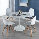 5-PieceDiningTableSetIncludesARoundDiningTableAnd4ChairsWhite.webp