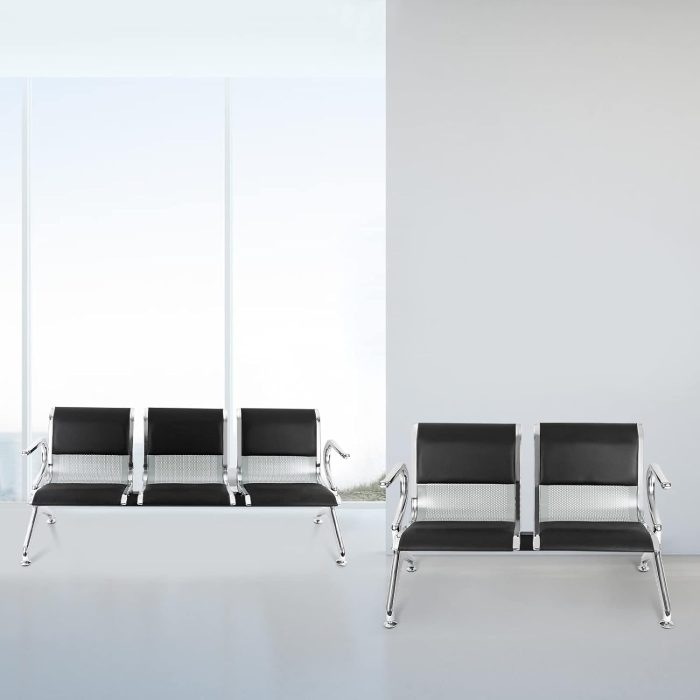 Padded 3-link reception waiting bench - Image 5