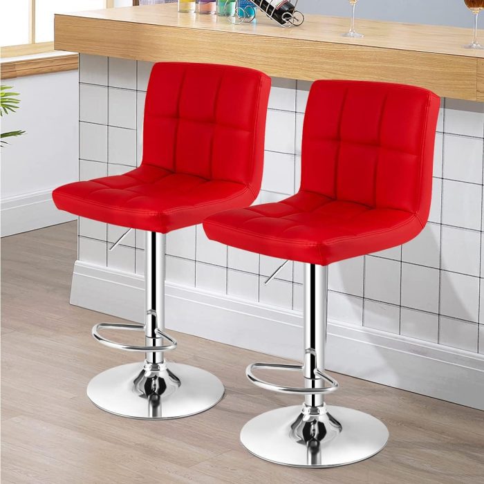 Leather adjustable barstool - Image 3