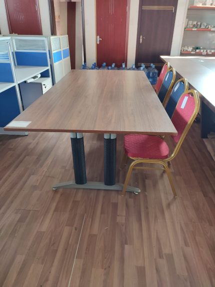 2.4M Executive Conference Table – Premium Mahogany Wood with Strong Metallic Legs