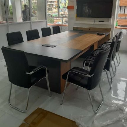 Gucca boardroom table with power cables