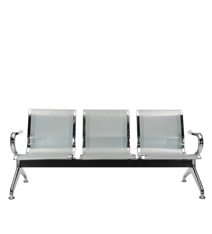Three link metallic office visitor's bench