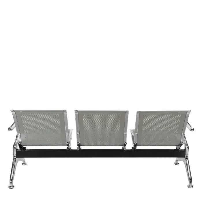 Three link metallic office visitor's bench