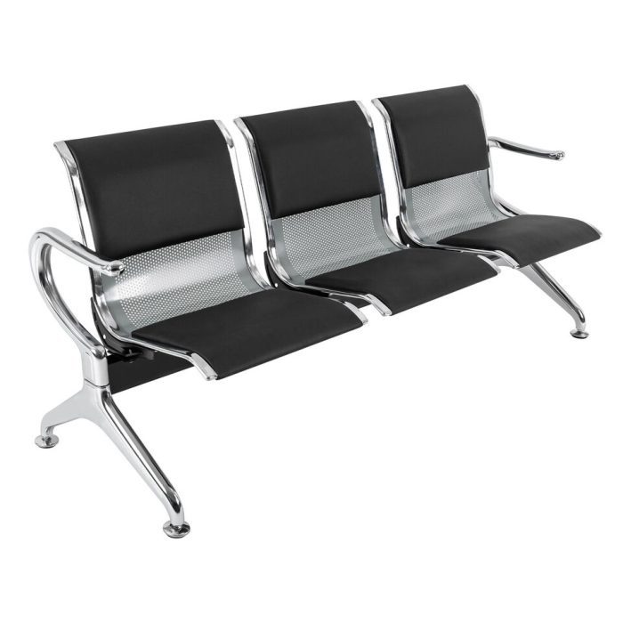 Padded 3-link reception waiting bench - Image 3