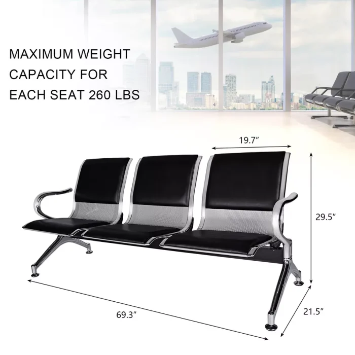 3 Seat Office Reception Chair - Image 4