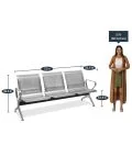 3-Link metallic waiting bench