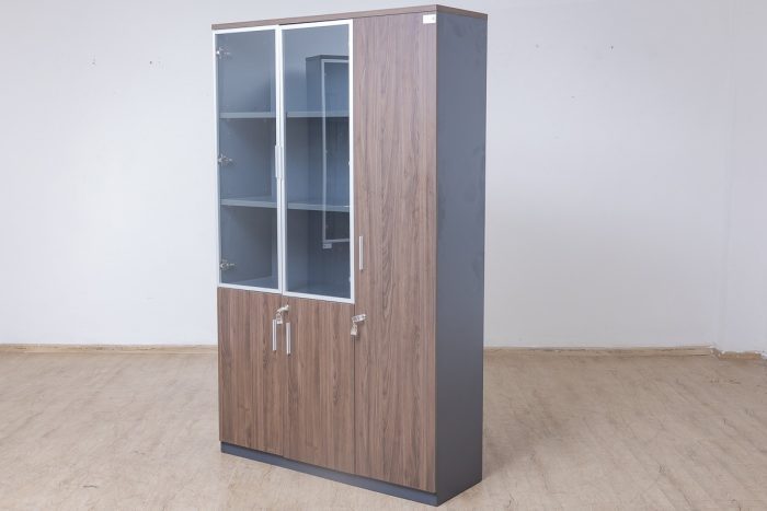 Wooden 3-Door Office Filing Unit