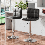 Adjustable Leather swivel Bar Stool