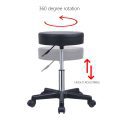 Height-Adjustable Round Stool with Wheels