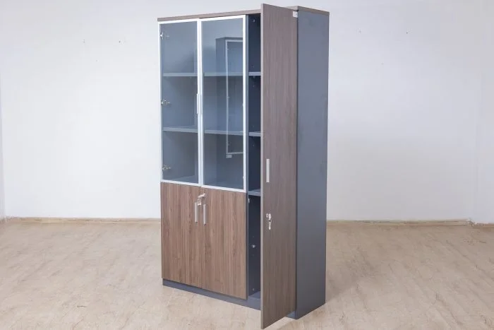 Wooden 3-Door Office Filing Unit