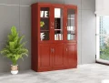 3-Wooden Filing Cabinet with Glass-front Doors