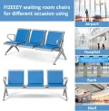 3-Seater Leather Padded Waiting Bench
