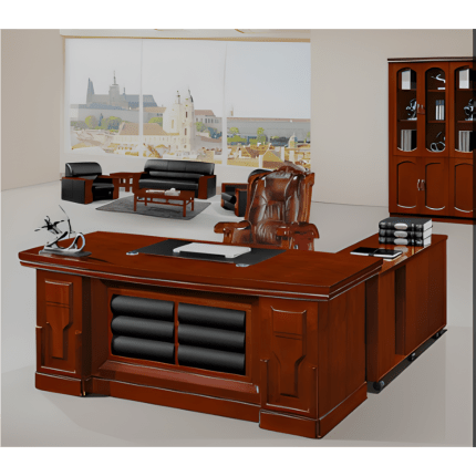 1.6m Mahogany Executive Office Desk – Spacious & Elegant Workspace Solution