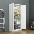 2-Door Modern White Steel Storage Cabinet