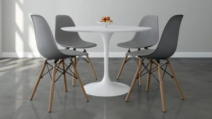 4-Seater Eames Dining Set - Grey