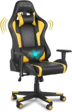 high back leather gaming chair, ergonomic PU leather gaming chair, reclining gaming chair with footrest, high back executive gaming chair, swivel leather desk chair, gaming chair with lumbar support, heavy duty leather gamer chair, adjustable armrests gaming chair, computer desk gaming chair, headrest pillow gaming chair, racing style leather chair, gamer throne leather chair, high back computer chair, comfortable streamer seat, high density foam gaming seat, luxury leather gamer chair, gaming office swivel chair, ergonomic leather desk seat, PC gaming chair leather, professional gaming seat