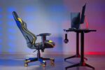 high back leather gaming chair, ergonomic PU leather gaming chair, reclining gaming chair with footrest, high back executive gaming chair, swivel leather desk chair, gaming chair with lumbar support, heavy duty leather gamer chair, adjustable armrests gaming chair, computer desk gaming chair, headrest pillow gaming chair, racing style leather chair, gamer throne leather chair, high back computer chair, comfortable streamer seat, high density foam gaming seat, luxury leather gamer chair, gaming office swivel chair, ergonomic leather desk seat, PC gaming chair leather, professional gaming seat