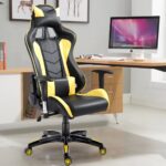 high back leather gaming chair, ergonomic PU leather gaming chair, reclining gaming chair with footrest, high back executive gaming chair, swivel leather desk chair, gaming chair with lumbar support, heavy duty leather gamer chair, adjustable armrests gaming chair, computer desk gaming chair, headrest pillow gaming chair, racing style leather chair, gamer throne leather chair, high back computer chair, comfortable streamer seat, high density foam gaming seat, luxury leather gamer chair, gaming office swivel chair, ergonomic leather desk seat, PC gaming chair leather, professional gaming seat