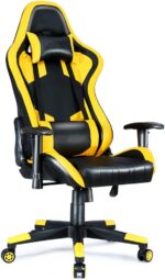 high back leather gaming chair, ergonomic PU leather gaming chair, reclining gaming chair with footrest, high back executive gaming chair, swivel leather desk chair, gaming chair with lumbar support, heavy duty leather gamer chair, adjustable armrests gaming chair, computer desk gaming chair, headrest pillow gaming chair, racing style leather chair, gamer throne leather chair, high back computer chair, comfortable streamer seat, high density foam gaming seat, luxury leather gamer chair, gaming office swivel chair, ergonomic leather desk seat, PC gaming chair leather, professional gaming seat
