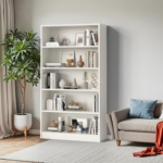 5 tier modern wooden bookshelf, 5 shelf wooden bookcase, modern wooden book rack, 5 tier display storage shelf, tall wooden bookshelf for home, modern office book organizer, open shelf wooden bookcase, 5 shelf wooden storage unit, contemporary wooden display rack, wooden bookshelf with 5 shelves, freestanding wooden book rack, heavy duty wooden bookshelf, 5 tier timber bookshelf, minimalist wooden bookcase, wooden book display cabinet, 5 level office book rack, decorative wooden shelving unit, solid wood 5 tier bookshelf, vertical wooden storage shelf, modern living room bookshelf