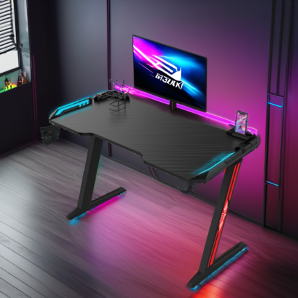Z-shaped gaming desk, Z shape computer desk, ergonomic Z-shaped gaming table, carbon fiber Z-shaped gaming desk, heavy duty Z-shape desk, Z-shaped gamer desk with LED, modern Z-shaped computer desk, Z-frame gaming desk, gaming desk with cup holder and headphone hook, sturdy Z-shaped desk, gaming workstation Z-frame, PC gaming desk Z-shaped, black Z-shaped gaming table, home office Z-shaped desk, compact Z-shaped gaming desk, high performance gamer table, Z-shaped steel frame desk, esports gaming desk Z-frame, gamer computer table Z-shape, durable Z-frame study desk
